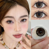 Two Pieces Brown Colored Contact Lenses Big Eyes Lenses Students Beautiful Round Contact Lenses Cosmetics Eye Contact Natural
