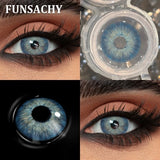 1 Pair Colored Contact Lenses Brown Green Lenses Natural Look Eye Makeup Softlens Beautiful Gray Pupils for Yearly Use