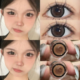 2PCS Brown Natural Color Contact Lenses with Myopia Graduation Beauty Korean High Quality Lens 0~-8.00 Fast Shipping