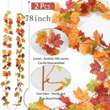 Popxstar 2M Artificial Fall Maple Leaf Garland Fake Plants Autumn Decor Leaves Vine for Thanksgiving Halloween Festivals Wedding Decora