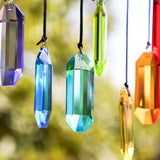 Popxstar  7pcs Crystal Suncatcher Prisms 3'' Indoor Window Hanging Ornament Rainbow Glass Prism Sun Catcher Decor for Home Garden Healing