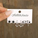 Popxstar  3paris Set Of Women Imple Temperament Ins Style Water Drop Love Pentagram Earrings