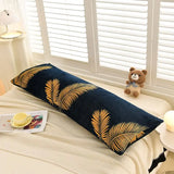 Popxstar  Winter new milk fleece printed long throw pillow couple household double long pillow waist pillow