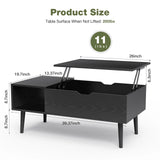 Popxstar Lift Top Coffee Tables For Living Room 39.37"x19.7" Desk Tea Wood Dining Tables Adjustable Storage Shelf Easy Lift Or Lower