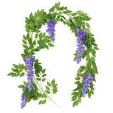 Popxstar spring decor 200cm Fake Ivy Wisteria Flowers Artificial Plant Vine Garland for Room Garden Decorations Wedding Arch Baby Shower Floral Decor