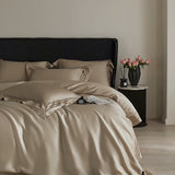 Popxstar  4Pcs Natural Lyocell Eucalyptus Fiber Soft Silky Bedding Set Luxury Embroidery Duvet Cover Bed Sheet/Fitted Sheet Pillowcases