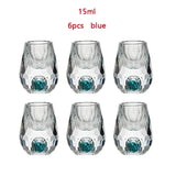 Popxstar  6pcs 15ml Luxury Crystal Glass Whisky Sake Shochu Bar Liqueur Gold Foil Glass Drinkware Set Hard Liquor Wine Glass Tea Cup Gifts
