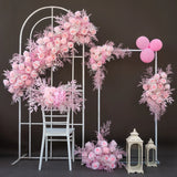 Popxstar Pure White Luxury Wedding Decoration Artificial Flower Backdrop Wedding Arch Flower Row Floral Arrangement Photo Props Stage Dec