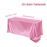 Popxstar Rectangle Tablecloth Satin Table Cloth Bright Smooth White Pink Solid Color Table Cover Wedding Party Supplies Table Decors