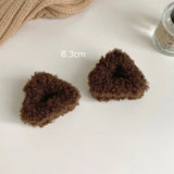 Popxstar Plush Cat Ears Hair Clips For Women Girls Lamb Cashmere Hairpin Forehead Bangs Clip Fluffy Children New Winter Hair Accessories
