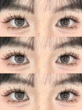 Popxstar  2Pcs New Colored Contact Lenses with Prescription Myopia Degree 0.00- 8.00 Grey Purple  Lens Eye Beauty Pupil Soft Lens