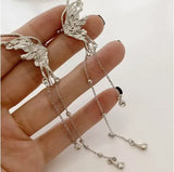 Popxstar Flower Butterfly Long Tassel Earrings for Women Fashion Personality Cute Summer Daily Accessories Party Jewelry Birthday Gift
