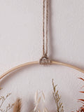 Popxstar  Handcrafted Wooden Wall Hanging Vase Decoration Rustic Jute Rope and Natural Dried Flowers for Home Living Room Bedroom Decor