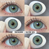 Popxstar  1 pair Green Color Series Contact Lenses for Eyes Natural Blue Lenses Eye Makeup Beauty Pupils Yearly Use Cosmetics Len