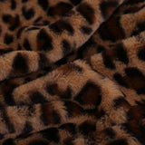 Popxstar Faux Rabbit Fur Leopard Print Double-layer Coral Rabbit Plush Blanket Bedroom Sofa Soft Breathable Warm Cover Blanket