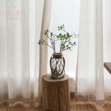 Japanese Curtains for Living Room Cotton Linen Gauze Balcony Bedroom Log Wind Window Screen Wabi Sabi Inspired Natural Drapes