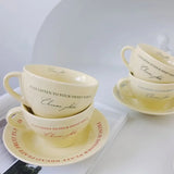 Popxstar  Coffee Mugs Ceramic Milk Tableware Tea Tools Cute Ins Korean Style Oatmeal Breakfast Drink Juice Tea Cup and Saucer Sets