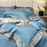 Popxstar  Premium 1000TC Egyptian Cotton Luxury Gold Embroidery Hotel Style Bedding Set Duvet Cover Flat/Fitted Bed Sheet Pillowcases 4Pcs