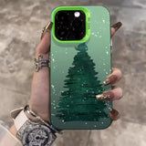 Popxstar  Christmas Tree Aesthetic Autumn Decorative Phone Case For iPhone 16 Pro Max 15 14 13 12 11 XS X XR 7 8 Plus 16E Laser Back Cover