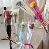 Popxstar 50pcs Mermaid Wavy Pattern Flower Bouquet Gift  Cellophane Bag Wrapped Paperg Bag Valentine'S Day Mother'S Day Single Rose Bags