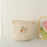 Popxstar INS Cute Baby Diaper Storage Bag Baby Supplies Toys Clothes Storage Bag Cotton Embroidery Multifunctional Mommy Storage Basket