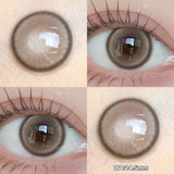 Popxstar  -With 1bottle Lens Liquid Lens Solution 2pcs Myopia Colored Contact Lenses for Eyes Big Black Lens Brown Beauty Pupils