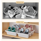2PCS Practical Plastic 3 Grid Shoe Rack Nordic Style Space Saving Oblique Plug-In Shoe Storage Rack Large Shoes Holder Hotel