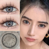 Popxstar  2Pcs Kroean New Colored Contact Lenses with Prescription Myopia Degree 0.00- 8.00 Black Eye Soft Lens Eye Beauty Pupil