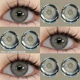 Popxstar Colored Contact Lenses with Prescription Myopia Blue Lenses with Degree Gray Pupils Lens Brown Lenses Fashion Yearly
