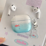 Popxstar  Korea lovely transparent gradient goldfish koi soft earphone case for airpods 4 pro 2 3nd protection cover coque cute pendant