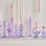 Popxstar 1pc Glass Vases Nordic Candlestick Wedding Decoration Christmas Decoration Candle Stick Holder Home Decor Flower Vase