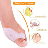 Popxstar 2PCS Silicone Toe Corrector Hallux Valgus Buffer Toe Separator for Men and Women Foot Skin Care Protectors Foot Pedicure Tools