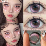 Popxstar  1 Pair New Product Color Contact Lenses with Diopter Myopia Eyes Natural High Quality Contact Lenses  pink Lenses Pupils