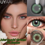 Popxstar  1 Pair Colored Contact Lenses Natural Brown 14.5mm Big Eyes Contacts Cosmetics Green Eye Color Lens Gray Lens Women Makeup