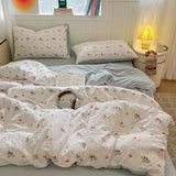 Double-layer yarn printing four-piece set, student dormitory three-piece set, bed sheet quilt cover, bedding