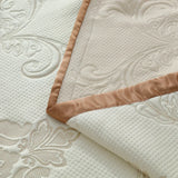 Popxstar  3/5Pcs Luxury European Knitted Cotton Embossing Quilted Bedspread, Bed Cover, Mattress Topper Coverlet, Bed Sheet, Pillowcases