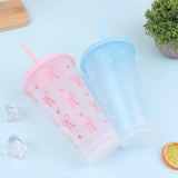 700ml With Lids Sippy Summer Sippy Cup Pink Bow Large Capacity Water Bottle Juice Milk Cup Cold Mug