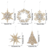 Popxstar Glitter Christmas Ice 3D Snowflake Xmas Tree Hanging Ornaments Star Wreath Pendants For Home Noel Christmas Decoration New Year