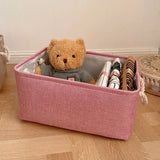 Popxstar New Linen Fabric Storage Basket Large Capacity，for Sorting and Organizing Miscellaneous Items Storage Baskets Woven Basket