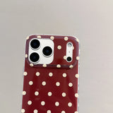 Simple Wine Red Polka Dot Phone Case for IPhone 13 15 14 16 Pro Max Shockproof Cover for Iphone 17 Pro 17promax Protective Case