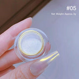 Popxstar Aurora Pearl Nude Pink White Nails Glitter Dust Chrome Moonlight White Rubbing on Powder Shell Mirror Pigment Nail Art Supplies