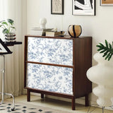 Popxstar Blue Floral Peel and Stick Wallpaper Vintage Blue White Self Adhesive Wallpaper Botanical Removable Contact Paper for Bedroom