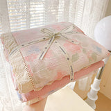 Popxstar  Ins Floral Bedding Set Princess Duvet Cover Set Bed Linen Flat Sheets Set 2 Pillowcases Single Double Queen Size Back To School