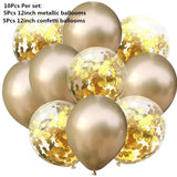 Popxstar  10pcs/lot Red Pink Gold Confetti Latex Balloons Birthday Party ation Kids Adult Metallic Balloon Helium Ball Wedding party Decor
