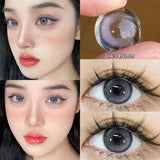 Popxstar 1 Pair(2pcs) Blue Contact Lenses Myopia Pupils With Diopters Fashion Lenses for Eyes Color Lenses Prescription Lenses