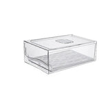 Plastic Drawer-type Fresh-keeping Box Transparent Stackable Refrigerator Storage Box Dust-Proof with Drain Tray