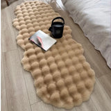 Popxstar Oval Plush Carpet Soft Imitation Rabbit Fur Mat For Children's Bedside Rug Warm Winter Sofa Chair Cushion Living Room Home Decor