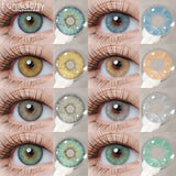 Popxstar  1 pair Blue Lenses Color Contact Lenses for Eyes Gray Pupils Soft Natural Contact Lens Makeup Cosmetci Pupil Eye Lens