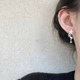 Popxstar Fashion Exquisite Shining Zircon Stars Drop Earrings Girls Simple Design Ear Studs Women New Korean Trendy Jewelry Gifts