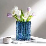 Extremely frozen glacier thick glass vase hydroponics dried flowers flower arrangement desktop ornament decoration home hotel